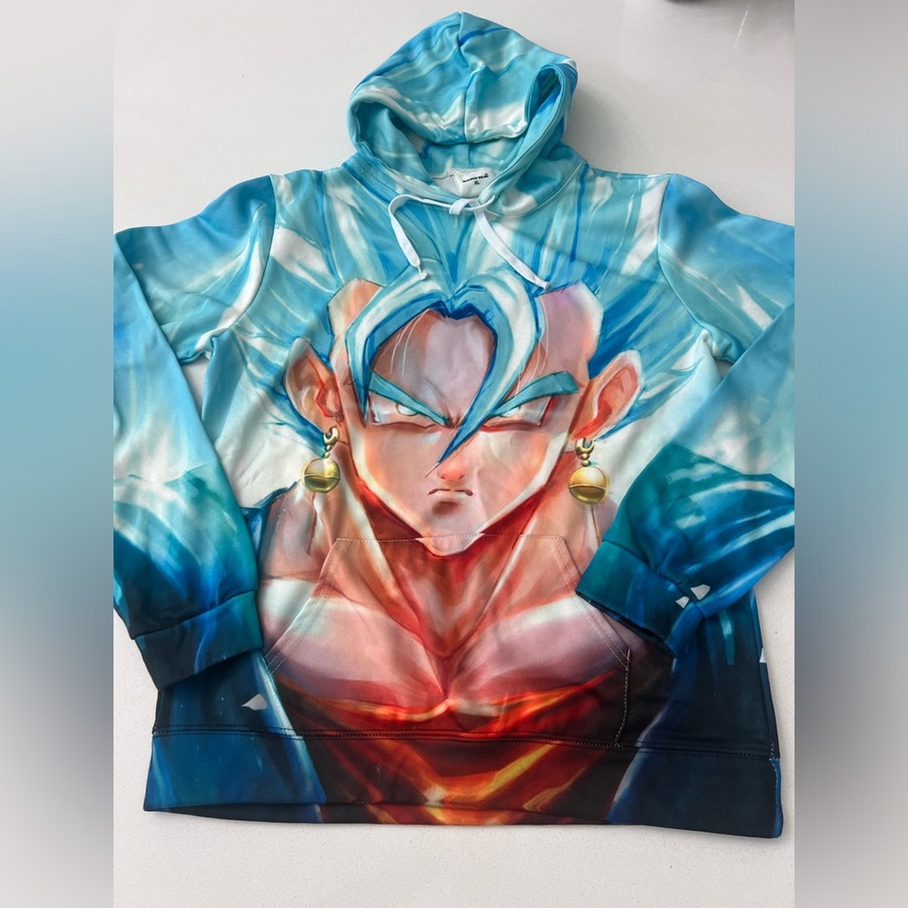 DBZ Dragon Ball Z Super Saiyan God All Over Print Hoodie Sweatshirt Size XL